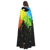 Juiimr Glow in Dark Splatter Neon Long Hooded Cape Cloak For Halloween Carnival Theme Party Cosplay Costume Decor view 4