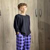 Arshiner Boys Pajama Pants Long Sleep Plaid Pants Soft Lounge Pj Bottoms with Pockets Purple Plaid 11-12 Years view 2