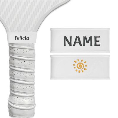 2 Pcs Personalized Pickleball Paddle Name Bands, Custom Pickleball Paddle Accessories for Secures Grip Tape, Silicone Ring Grip Bands for Racquetball Tennis Paddle, Gift for Pickleball Lovers