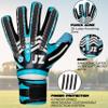 Jazzy Sports Professional Soccer Goalie Gloves for Youth Adult,Goalkeeper Gloves with Removable Finger Protect,Breathable,Strong Grip,6MM Latex Palm,Double Wrist Support (Cyan, 9) view 2