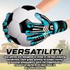 Jazzy Sports Professional Soccer Goalie Gloves for Youth Adult,Goalkeeper Gloves with Removable Finger Protect,Breathable,Strong Grip,6MM Latex Palm,Double Wrist Support (Cyan, 9) view 4