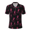 Breast Cancer Golf Shirts for Men, Funny Golf Polo Moisture Wicking Dry Fit Short Sleeve view 1