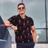 Breast Cancer Golf Shirts for Men, Funny Golf Polo Moisture Wicking Dry Fit Short Sleeve view 3
