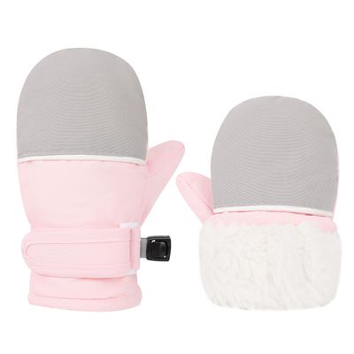 Slivery Color Toddler Gloves Kids Mittens Winter Warm Lined Fleece Gloves Waterproof Baby Boys Girls