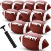 Jerify 12 Pcs Composite Leather Footballs Official Composite Ball Inflatable Football with Pump Indoor Outdoor Football Bulk for Kid Training and Recreational Play(Size 5,Brown White) view 1