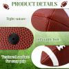 Jerify 12 Pcs Composite Leather Footballs Official Composite Ball Inflatable Football with Pump Indoor Outdoor Football Bulk for Kid Training and Recreational Play(Size 5,Brown White) view 3