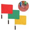3 Pcs Referee Flag Stainless Flag with Linesman Signal Flags Training Sports Flags Sponge Handle Red Flag for Soccer Volleyball Football Competition Supplies 12.6 x 12.4Inch(Yellow, Red, Green) view 2