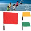 3 Pcs Referee Flag Stainless Flag with Linesman Signal Flags Training Sports Flags Sponge Handle Red Flag for Soccer Volleyball Football Competition Supplies 12.6 x 12.4Inch(Yellow, Red, Green) view 3