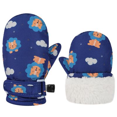 Slivery Color Toddler Gloves Kids Mittens Winter Warm Lined Fleece Gloves Waterproof Baby Boys Girls