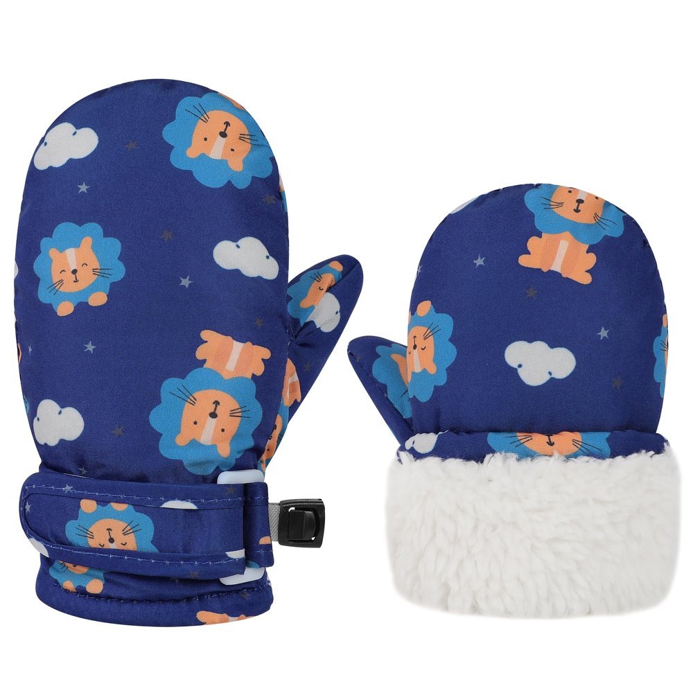 Slivery Color Toddler Gloves Kids Mittens Winter Warm Lined Fleece Gloves Waterproof Baby Boys Girls