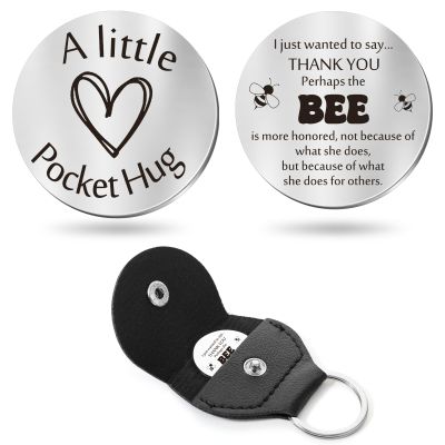 Sureio Pocket Hug Token Gift Long Distance Relationship Keepsake Inspirational Gift Keychain Valentine's Day Gifts(Honey Bee Gifts)