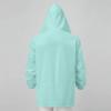 Men's Cotton Linen Drawstring Hoodie Long Sleeve Button Down Beach Shirts Lightweight Hooded Casual Shirt Top (X-Large,Green) view 2