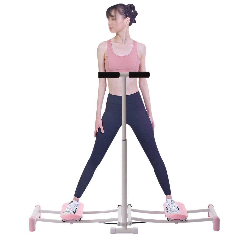 CRYBY Pelvic Floor Muscle Fitness Equipment, Capacity 220.46lbs Postpartum Pelvic Floor Muscle Repair Strengthening Training Device with Adjustable Rod, Hip Trainer Leg Exercise Machine Ski Practice