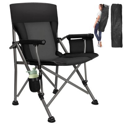 QUYUAN Camping Chair for Adult, Heavy Duty Folding Chair for 500lbs, Comfortable Lawn Chairs with Fully Padded, Compact Camp Chairs for Outdoor Sports, Fishing, Concerts, Beach (Without Heated)
