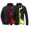 QOAAIE 1/2 Pack Winter Puffer Jacket for Men Stand Collar Warm Thicken Puffy Jacket Insulated Down Coat for Hiking Travel (Black1/Black5,Large) view 1