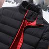 QOAAIE 1/2 Pack Winter Puffer Jacket for Men Stand Collar Warm Thicken Puffy Jacket Insulated Down Coat for Hiking Travel (Black1/Black5,Large) view 2