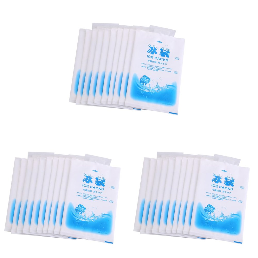 30pcs Reusable Gel Pack PE Material Gel Cooling Bags Ice Pack Freezer Cooler Cold Packs for Food Vegetable Wine Relief