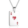 Ace of Spades Urn Necklace For Ashes For Men Women Good Luck Poker Card Cremation Jewelry Stainless Steel Keepsake Memorial Pendant (Red) view 1