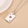 Ace of Spades Urn Necklace For Ashes For Men Women Good Luck Poker Card Cremation Jewelry Stainless Steel Keepsake Memorial Pendant (Red) view 3