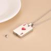 Ace of Spades Urn Necklace For Ashes For Men Women Good Luck Poker Card Cremation Jewelry Stainless Steel Keepsake Memorial Pendant (Red) view 4