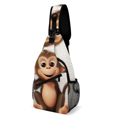 Chest Bag Cute Monkey Sling Bag for Men Crossbody Bag Fanny Packs for Women Sling Backpack for Travel