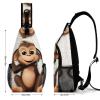 Chest Bag Cute Monkey Sling Bag for Men Crossbody Bag Fanny Packs for Women Sling Backpack for Travel view 2