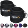 APEXUP Ankle Strap for Cable Machine, Ankle Resistance Bands, Cable Kick Back Straps for Gym, Glute Workouts, Leg Extensions, Adjustable Straps with Neoprene Padding (Pair, Black)
