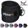 APEXUP Ankle Strap for Cable Machine, Ankle Resistance Bands, Cable Kick Back Ankle Straps for Gym, Glute Workouts, Leg Extensions, Adjustable Straps with Neoprene Padding (Single, Black)