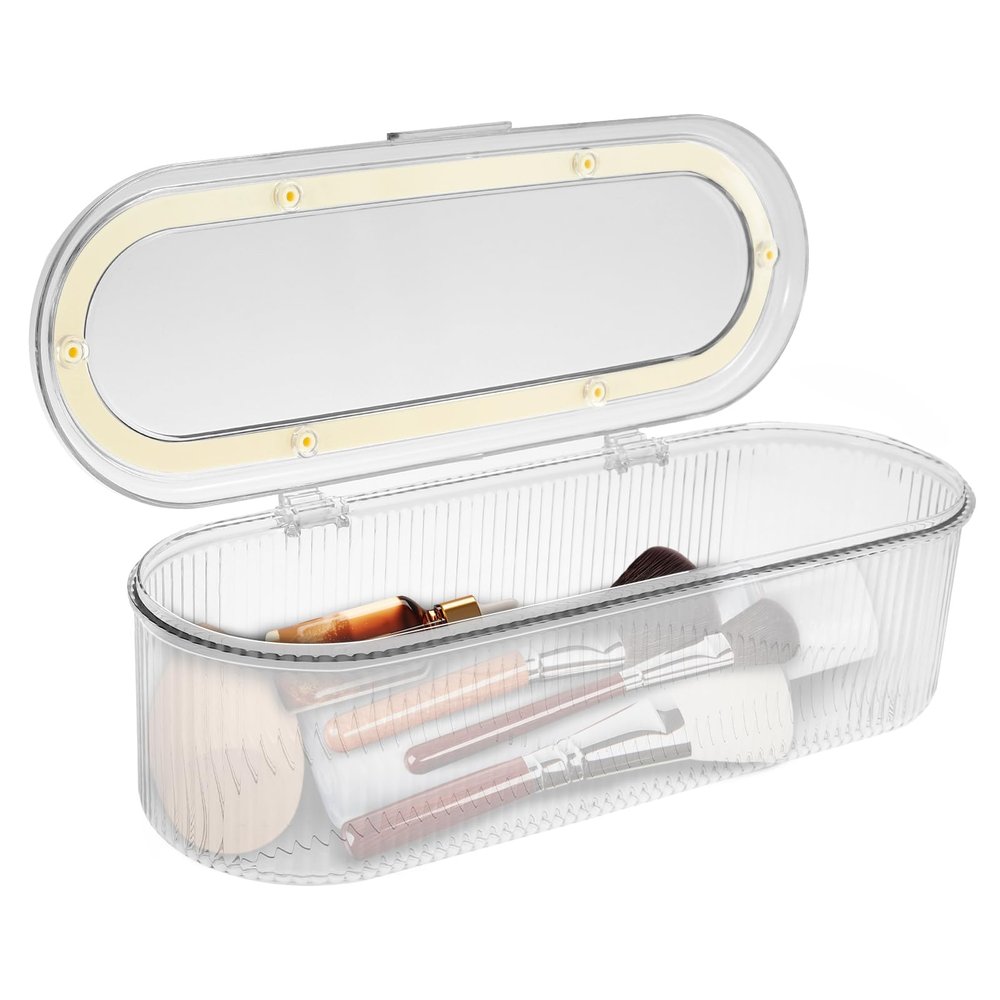Acrylic Jewelry Organizer Box, Clear Jewelry Storage Box, PET String Organizer with 13 storage boxes, Portable Jewelry Box Antioxidant Sealed Box Portable Jewellery Box for Rings and Earrings (B)