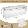 Acrylic Jewelry Organizer Box, Clear Jewelry Storage Box, PET String Organizer with 13 storage boxes, Portable Jewelry Box Antioxidant Sealed Box Portable Jewellery Box for Rings and Earrings (B) view 2