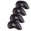 All Teed Up Premium Magnetic Leather Iron and Wedge Golf Club Head Covers | Set of 10 | Fits Most Clubs | Embroidered Club Label on Both Sides of Club Head Cover (Aw,Gw,Sw,Lw (Set of 4 Covers)) view 1