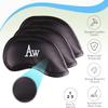 All Teed Up Premium Magnetic Leather Iron and Wedge Golf Club Head Covers | Set of 10 | Fits Most Clubs | Embroidered Club Label on Both Sides of Club Head Cover (Aw,Gw,Sw,Lw (Set of 4 Covers)) view 2