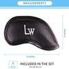 All Teed Up Premium Magnetic Leather Iron and Wedge Golf Club Head Covers | Set of 10 | Fits Most Clubs | Embroidered Club Label on Both Sides of Club Head Cover (Aw,Gw,Sw,Lw (Set of 4 Covers)) view 4
