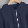 Rkwins Cropped Sweatshirts for Women Zip Up Cute Hoodies Lightweight Long Sleeve Sweatshirt Slim Fit Jacket with Pockets Dark Blue view 4