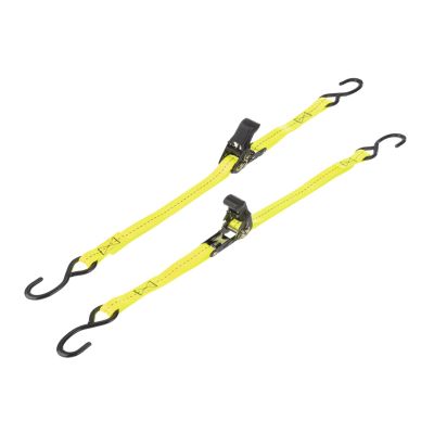 PATIKIL Boat Trailer Transom Tie Down Straps 1" x5', 1763lbs Break Strength Ratchet Adjustable Straps with S Hook for Marine Trailing Boating, Yellow