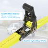 PATIKIL Boat Trailer Transom Tie Down Straps 1" x5', 1763lbs Break Strength Ratchet Adjustable Straps with S Hook for Marine Trailing Boating, Yellow view 4