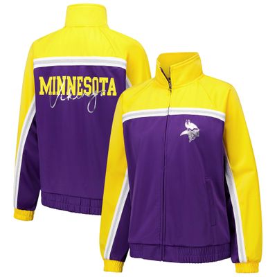 G-III Sports Women's Purple Minnesota Vikings Post Game Full-Zip Track Jacket