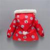Toddler Baby Girls Padded Jacket Coat Cute Cat Print Puffer Warm Polka Dots Zipper Hooded Outerwear (Grey, 18-24 Months) view 3