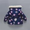 Toddler Baby Girls Padded Jacket Coat Cute Cat Print Puffer Warm Polka Dots Zipper Hooded Outerwear (Grey, 18-24 Months) view 4