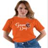 XX-Large Orange Mens Cute Script Game Day Football Heart T-Shirt view 3