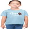 2T Light Blue Toddler Cute Script Game Day Football Heart Toddler T-Shirt view 1