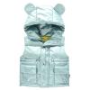 Toddler Boys Girls Puffer Vest Jacket Bear Ears Solid Hooded Jacket Windproof Warm Outwear Baby (Light Blue, 3-4 Years) view 1