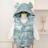Toddler Boys Girls Puffer Vest Jacket Bear Ears Solid Hooded Jacket Windproof Warm Outwear Baby (Light Blue, 3-4 Years) view 3