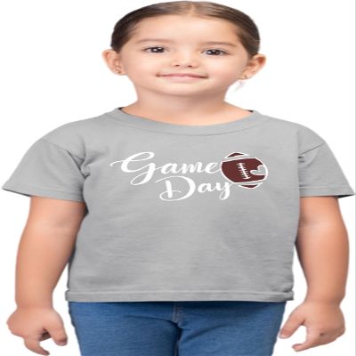4T Oxford Toddler Cute Script Game Day Football Heart Toddler T-Shirt