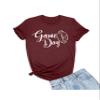 5X-Large Maroon Mens Cute Script Game Day Football Heart T-Shirt view 1