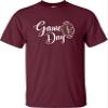 5X-Large Maroon Mens Cute Script Game Day Football Heart T-Shirt view 2