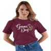 5X-Large Maroon Mens Cute Script Game Day Football Heart T-Shirt view 3
