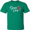 XX-Large Kelly Green Mens Cute Script Game Day Football Heart T-Shirt view 2