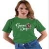 XX-Large Kelly Green Mens Cute Script Game Day Football Heart T-Shirt view 3