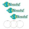 3 Pcs,3D Printed Earth Personalized Name Tag,Hard Plastic Personalized Key Chain, Customized Name Text Tag, Luggage Tag, Backpack Tag, Lunch Box Tag,Water Bottles Tag, Beach Bag Tag view 1